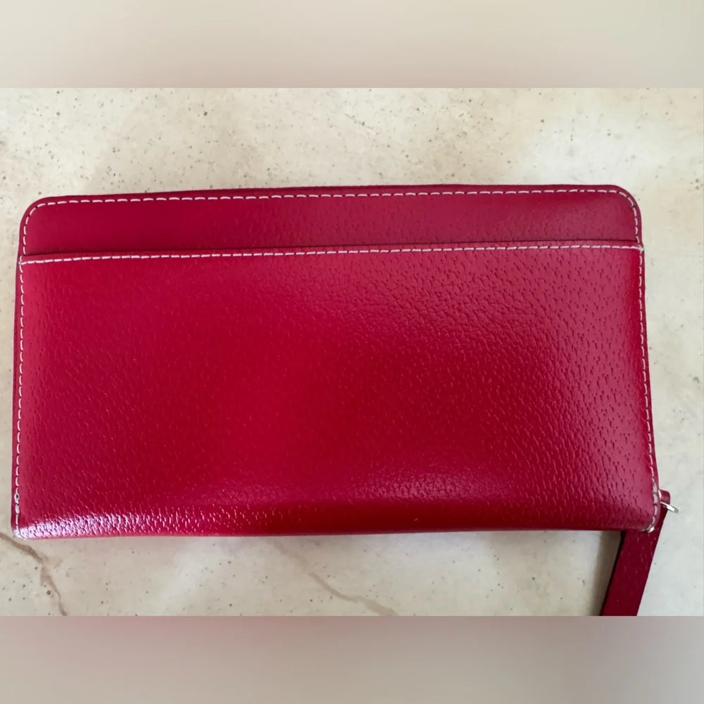 Kate Spade Neda Wellesley Red Leather Zip Around Wallet EUC - Picture 11 of 12